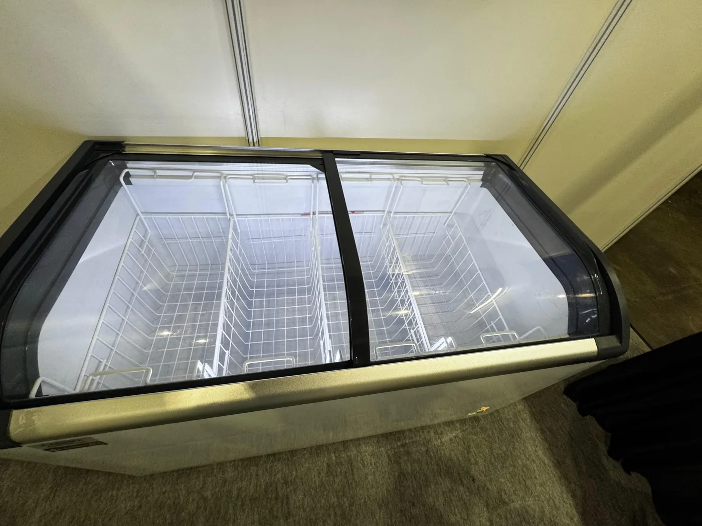 AANRS glass chest freezer rental Singapore, Kojima 420L Glass Display Chest Freezer, in use at a real Singapore event