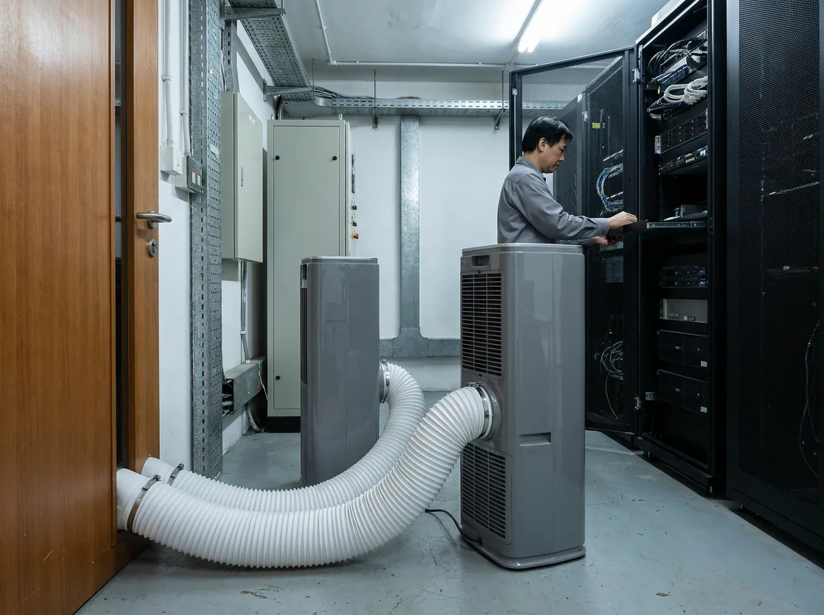 AANRS portable aircon rental Singapore, cooling a factory control room