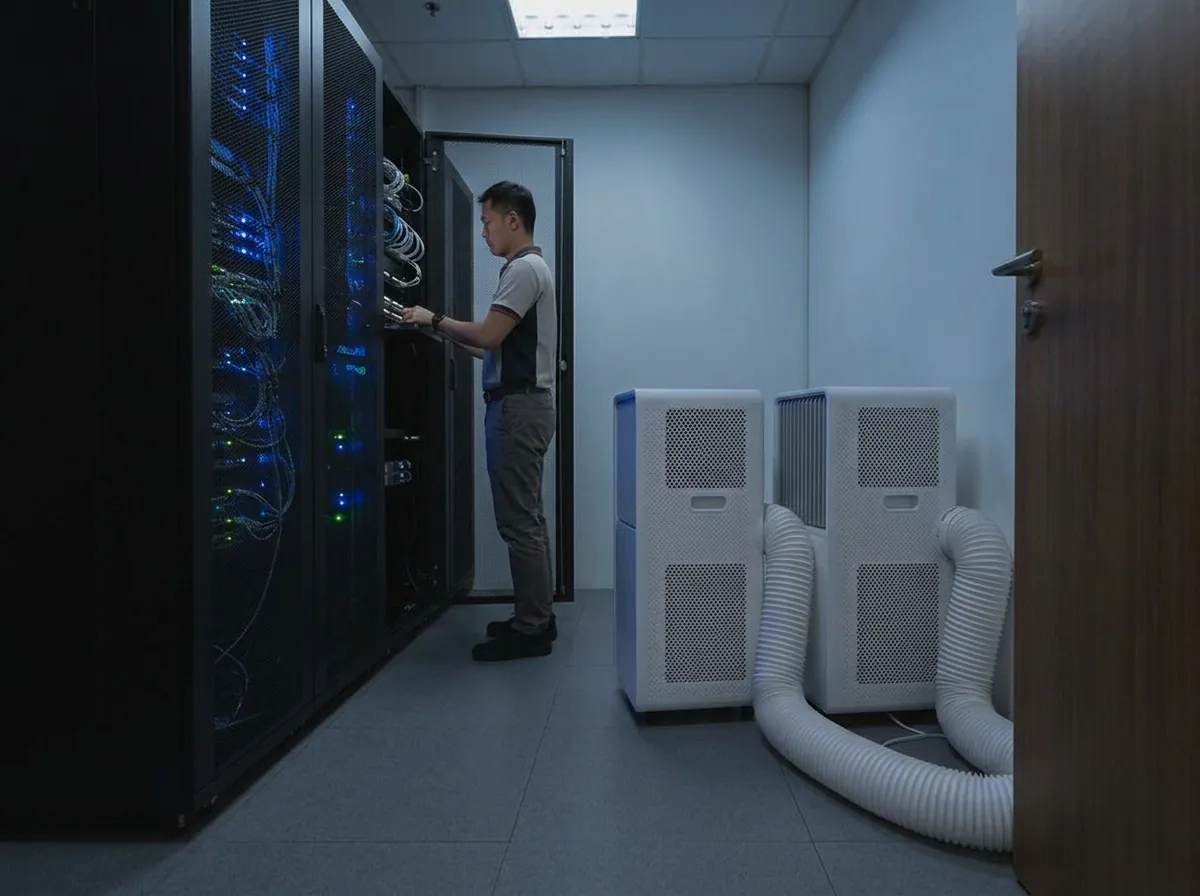 AANRS portable aircon rental Singapore, server room after-hours cooling failure callout
