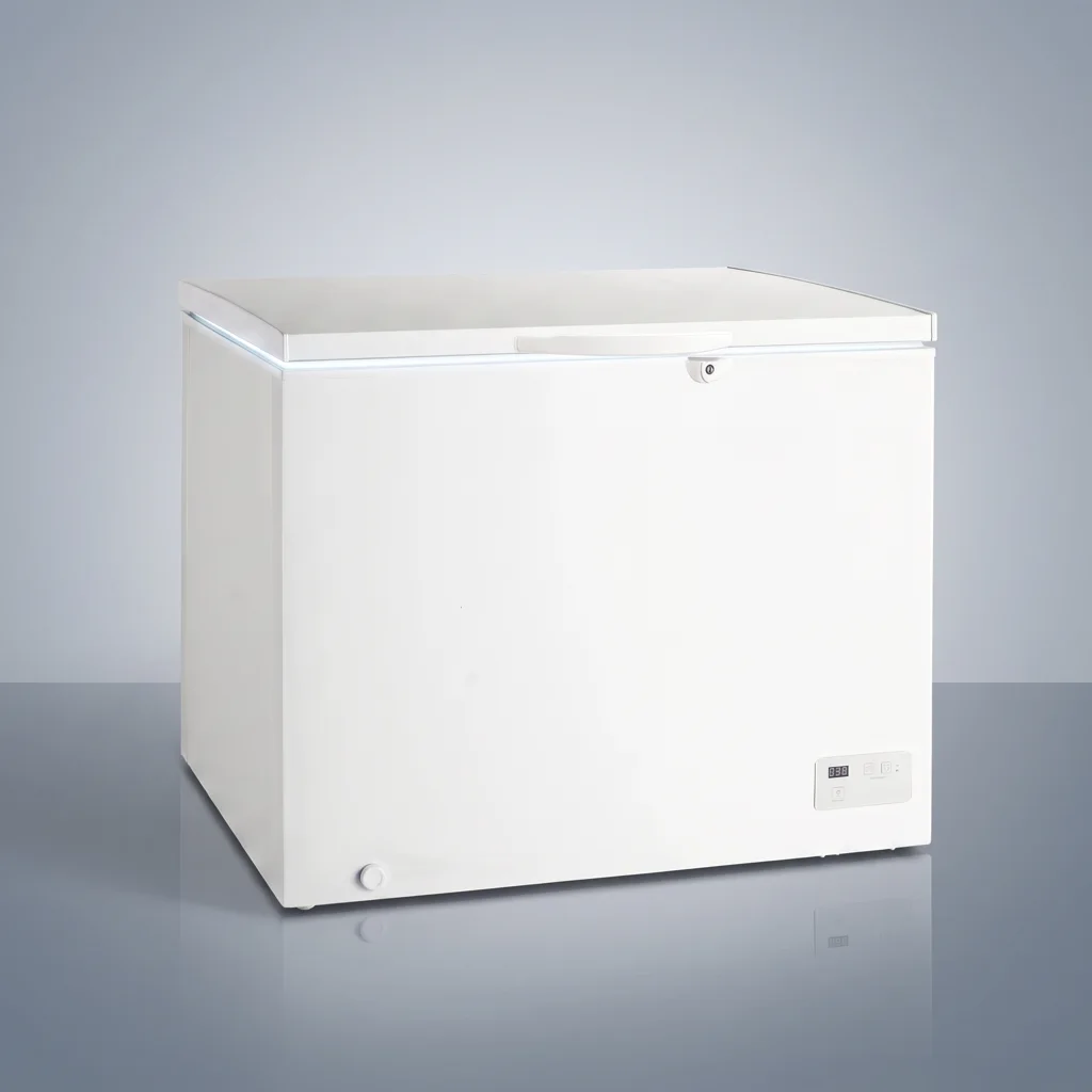 AANRS chest freezer rental Singapore, Kadeka KCF300I Chest Freezer 300L (Single Door), full unit on a plain studio background
