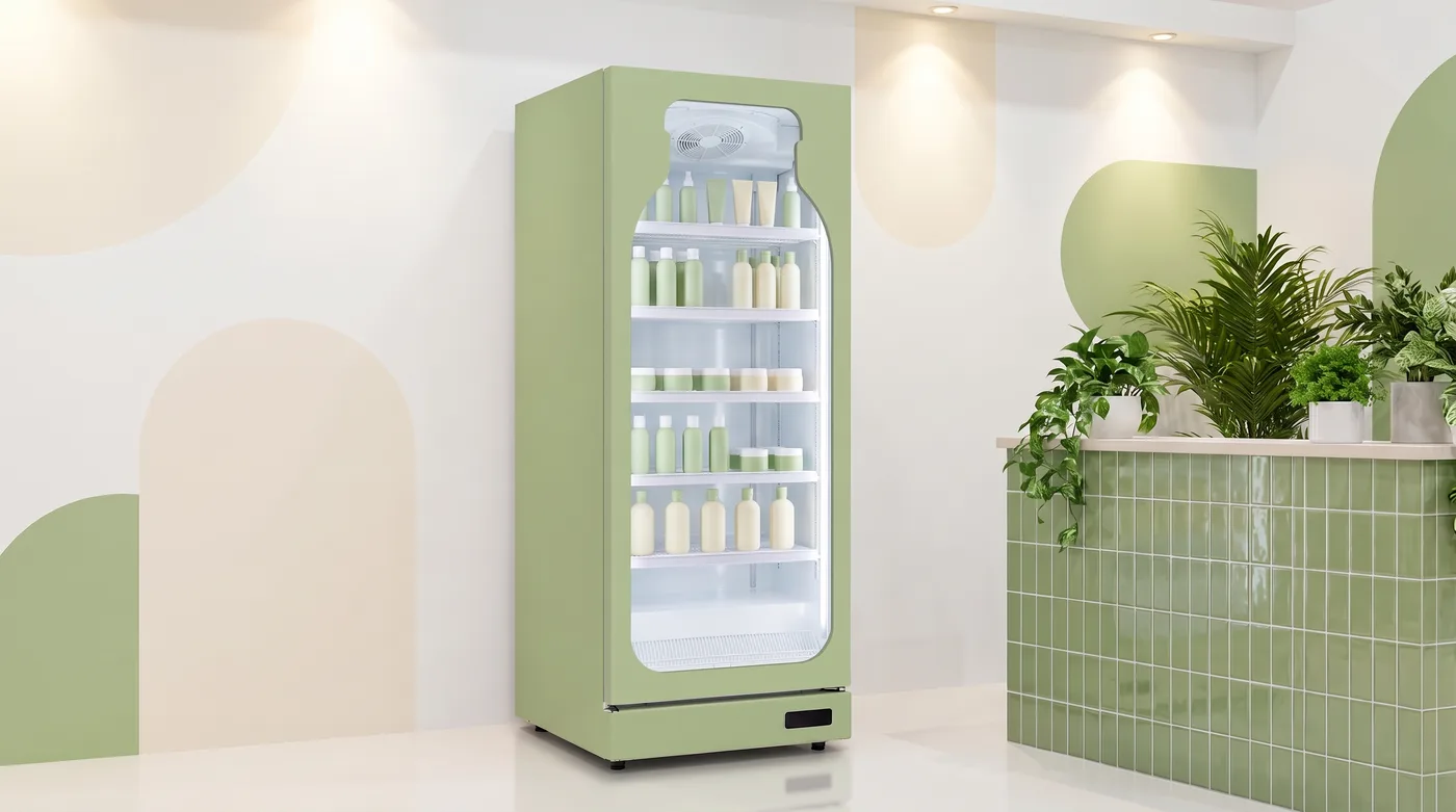 AANRS drink chiller rental Singapore, Kojima 500L wrapped for a skincare launch